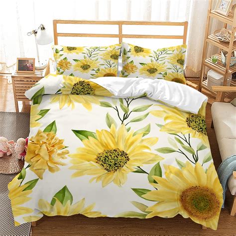 comforter with sunflowers|More.